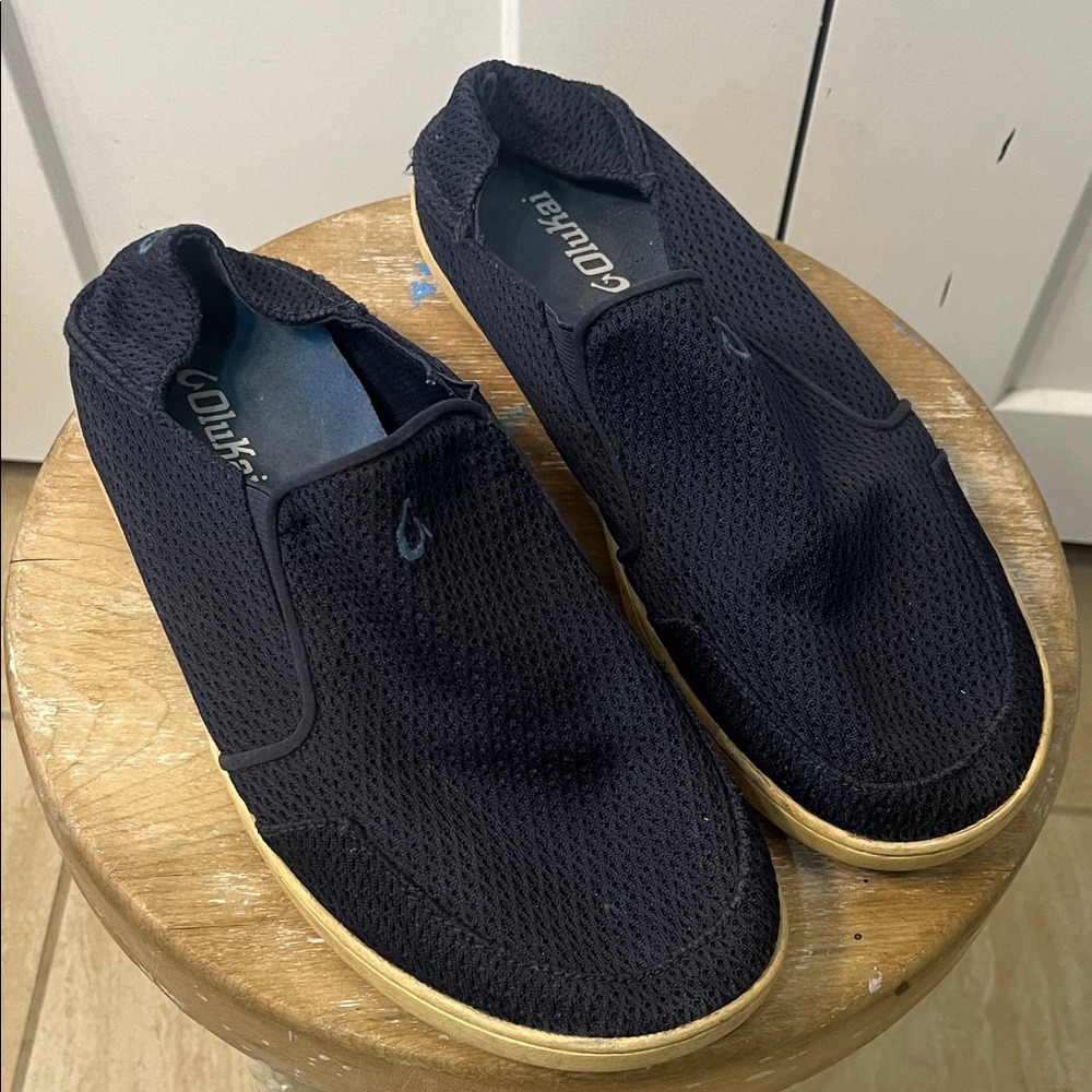 Olukai Men's Nohea Mesh Navy Blue Slip-On Shoes - Picture 2 of 7